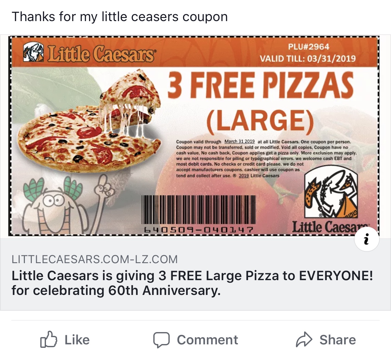 Little Caesar Warns of Coupon Scam Scioto Post