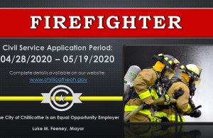 Chillicothe OH- Chillicothe Fire Department Accepting Applications