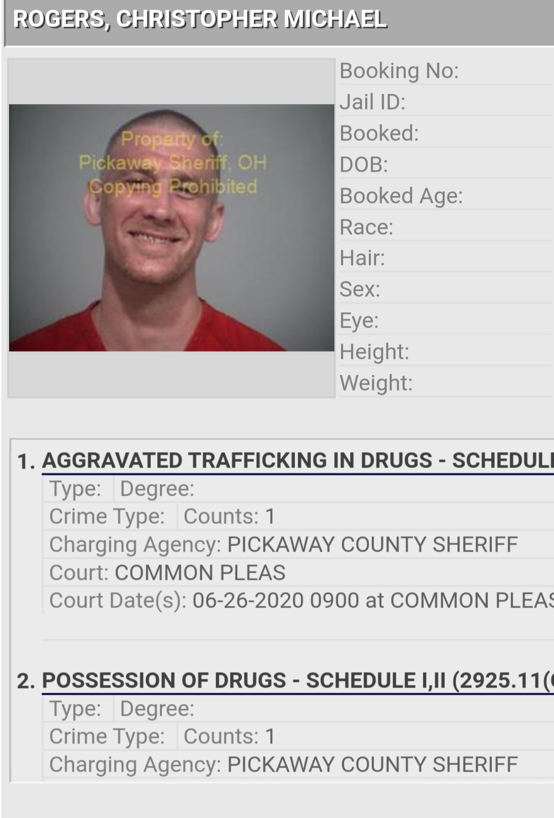Pickaway County OH- Man Sentenced To Prison for Drug Related Charges ...