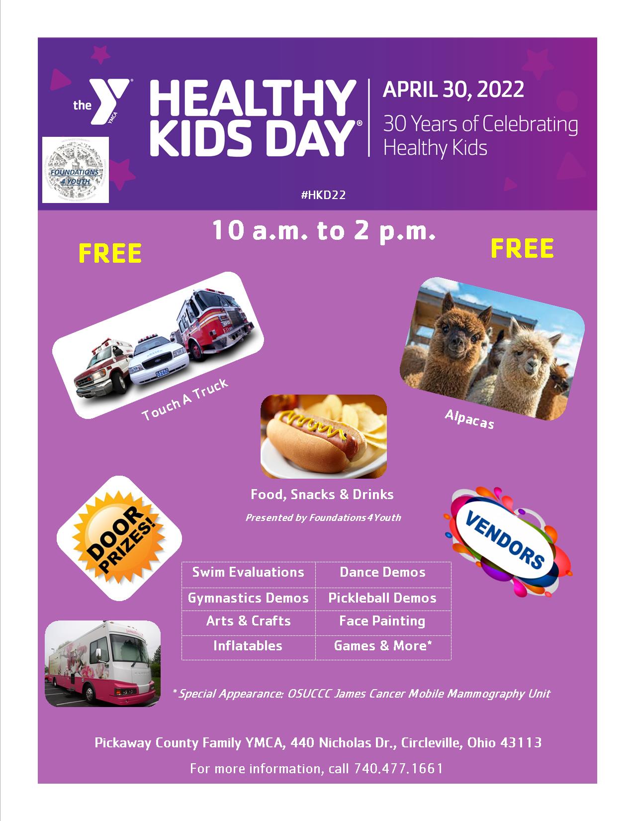 FREE EVENT Pickaway YMCA/Foundations4Youth Offering Kids Day Event