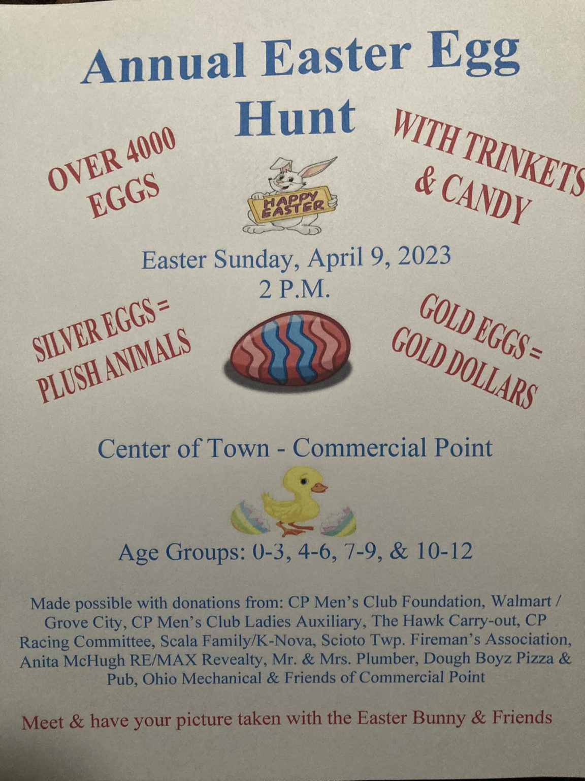 Pickaway County Easter Egg Hunts and Events Master List for 2023