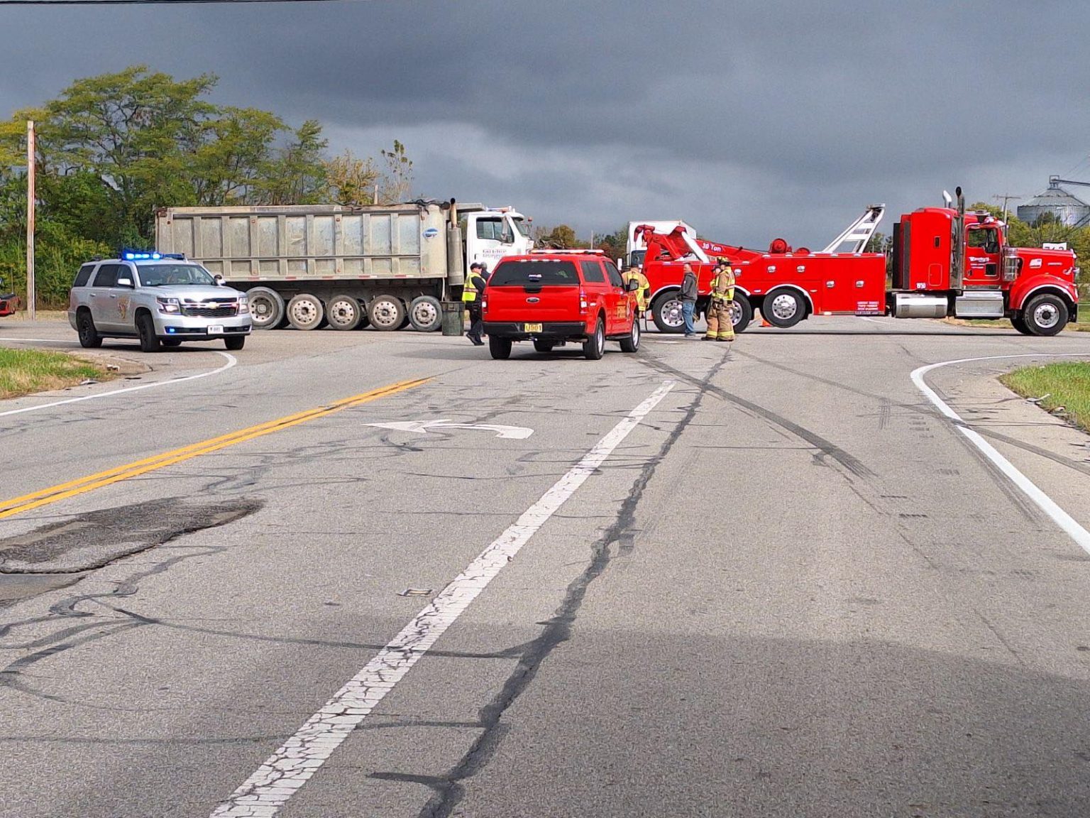 Update - Two Dump Truck Crash in Ashville Sends One to Hosptial ...