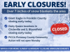 Early Closures Announced as Heavy Snow Blankets Region