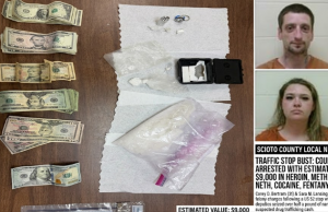 Traffic Stop Leads to Half-Pound Narcotics Bust in Portsmouth; Kentucky Man and Local Woman Arrested